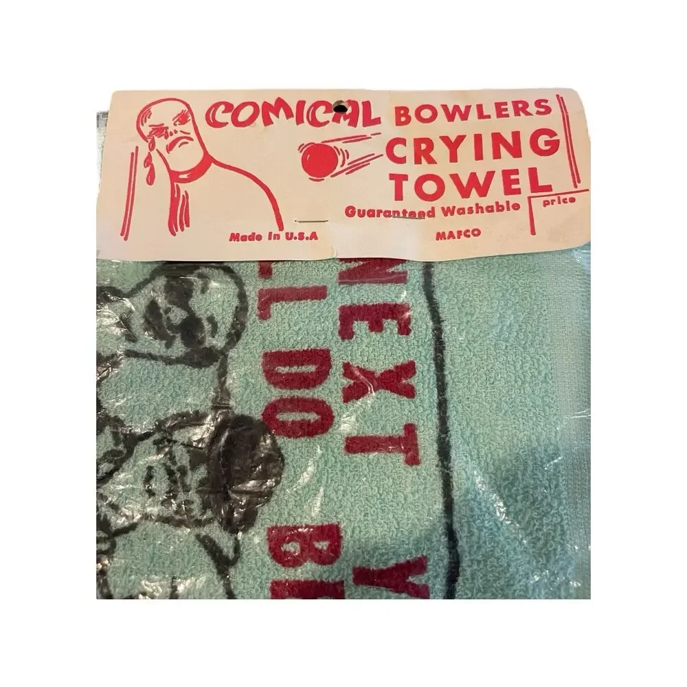 Vintage Mafco Comical Bowlers Crying Towel circa 1960s